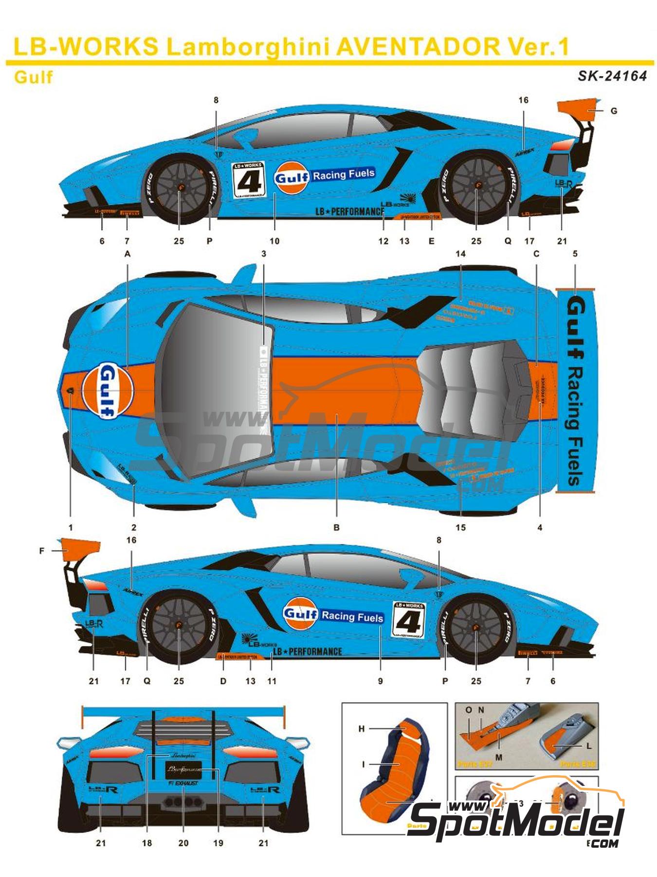 SK Decals SK24164: Marking / livery 1/24 scale - Lamborghini